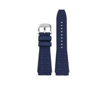 HASGTFM Fluororubber Silicone Watch Strap 22 24mm Convex Joint Black Blue Men’s Watchband Bracelet Fit For Breitling Chronomat B01(Blue-S pin,22mm)
