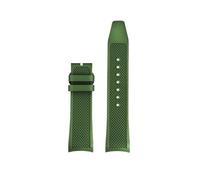 HASGTFM Fluororubber Silicone Watchstrap 20MM Arc Interface Soft Black Blue Green White Gray Men Watchband Fit For IWC Fit For Portugieser(Green-NO BK)