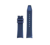 HASGTFM Fluororubber Silicone Watchstrap 20MM Arc Interface Soft Black Blue Green White Gray Men Watchband Fit For IWC Fit For Portugieser(Blue-NO BK)