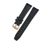 HASGTFM Fluororubber Watchband 19mm 20mm Bracelet Fit For Rolex Submariner Fit For Daytona Master Fit For GMT Watch Band Curved End Watch Strap(Black Blue Rose,19mm)