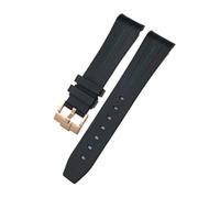 HASGTFM Fluororubber Watchband 19mm 20mm Bracelet Fit For Rolex Submariner Fit For Daytona Master Fit For GMT Watch Band Curved End Watch Strap(Black Green Rose,19mm)