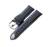 HASGTFM Handmade Leather Strap With Fibers 20 22 24 26mm Adapted To The PAM111 441 Vintage Soft Men Bracelet With High End Fibers.(C Silver buckle,20mm)