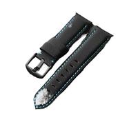 HASGTFM Handmade Leather Strap With Fibers 20 22 24 26mm Adapted To The PAM111 441 Vintage Soft Men Bracelet With High End Fibers.(B Brack buckle,26mm)