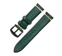 HASGTFM Handmade Leather Watch Strap Vintage Vegetable Tanned Leather Watch Band 18mm 20mm 22mm 24mm Watchband Green(Green-b,22mm)