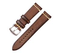 HASGTFM Handmade Leather Watch Strap Vintage Vegetable Tanned Leather Watch Band 18mm 20mm 22mm 24mm Watchband Green(Gray-s,18mm)