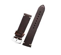 HASGTFM Handmade Oil Wax Leather Watchband 18mm 20mm 22mm 24mm Blue Red Brown Replacement Bracelet Strap Band Watch Accessories(Dark brown,18mm)