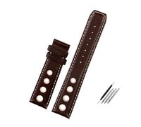 HASGTFM Leather Bracelet Fit For Tissot 1853 Sports Watchband Racing PRS516 T91 1853 Top Layer 20mm Strap Accessories(Brown white no)