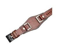 HASGTFM Leather Fit For Fossil JR1157 watchband 24mm Men watch strap Leather bracelet Retro style(Brown black buckle)