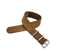 HASGTFM Leather Nato Straps 20mm 22mm Watch Band Black Brown Blue Belt Wrist Strap Watch Accessories(Brown,20mm)