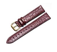 HASGTFM Leather Strap Ultra Thin 12 13 14 16 18 20 22mm Men and women Leather Bracelet Fit For Longines Fit For IWC Fit For OMEGA Band(Brown-gold,14mm)