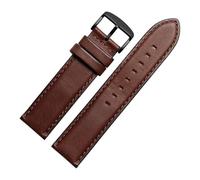 HASGTFM Leather Watch Belt Straight End Watch Band Women 4 Color Strap Leather Men's Vintage Watch Chain 20 22mm(Dark brown black,22mm)