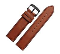 HASGTFM Leather Watch Belt Straight End Watch Band Women 4 Color Strap Leather Men's Vintage Watch Chain 20 22mm(Brown black,20mm)