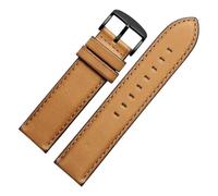 HASGTFM Leather Watch Belt Straight End Watch Band Women 4 Color Strap Leather Men's Vintage Watch Chain 20 22mm(Khaki black,22mm)
