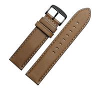 HASGTFM Leather Watch Belt Straight End Watch Band Women 4 Color Strap Leather Men's Vintage Watch Chain 20 22mm(Tawny black,22mm)
