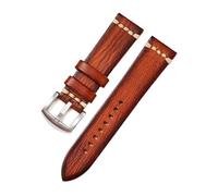 HASGTFM Leather Watch Strap Handmade Vintage Wristband 18mm 20mm 22mm 24mm Watch Band With Solid Buckle(Orange-s,22mm)