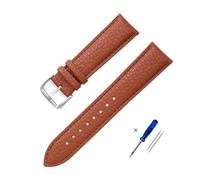 HASGTFM Leather Watchband 12mm 14mm 16mm 18mm 20mm 22mm Straps for Men Women Watch Casual Bracelet Wrist Band Watch Accessories(Brown 2,18mm)