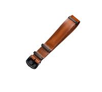 HASGTFM Leather Watchband 18mm 20mm 22mm 24mm Vintage Bracelet Wrist Straps Replacement Accessories Watch Band(Yellow Brown(black),18mm)