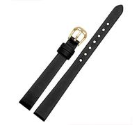 HASGTFM Leather Watchband 6mm 8mm 10mm 12mm 14mm Fit For The Womens Wrist Watch Bracelet Red Black White Blue(Black g,10mm)