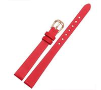 HASGTFM Leather Watchband 6mm 8mm 10mm 12mm 14mm Fit For The Womens Wrist Watch Bracelet Red Black White Blue(Red RG,10mm)
