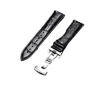 HASGTFM Leather Watchband Strap 18/20/22/24MM Watch Band Stainless Steel Buckle Watch Accessories Black Brown(Black-s,22mm)