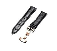 HASGTFM Leather Watchband Strap 18/20/22/24MM Watch Band Stainless Steel Buckle Watch Accessories Black Brown(Black-r,22mm)