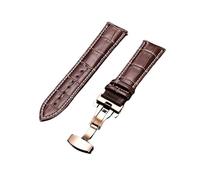 HASGTFM Leather Watchband Strap 18/20/22/24MM Watch Band Stainless Steel Buckle Watch Accessories Black Brown(Brown-w-r,22mm)
