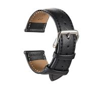 HASGTFM Leather Watchbands 16/18/20/22/24mm Watch Steel Pin Buckle Band Strap Wrist Belt Bracelet + Tool(Nero,18mm)