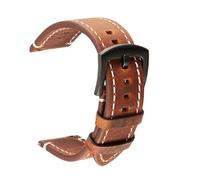 HASGTFM Leather Watchbands Bracelet Black Blue Gray Brown Watch Strap Women Men 18mm 20mm 22mm 24mm Wrist Band(Dark brown,24mm)