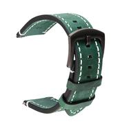 HASGTFM Leather Watchbands Bracelet Black Blue Gray Brown Watch Strap Women Men 18mm 20mm 22mm 24mm Wrist Band(Grn,22mm)