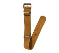 HASGTFM Leather Zulu Watch Strap 20mm Leather Nato Strap Watchband Five Siver Buckle Replacement Wrist Watchbands(Tan)