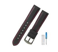 HASGTFM Leisure Gentleman's Quick Release Silicone Watchbands Fit For Casio Fit For Tissot Fit For Citizen Fit For Seiko Fit For Rolex Moisturewicking Strap 18 20 22 24mm(Black red-Black-K2,24mm)