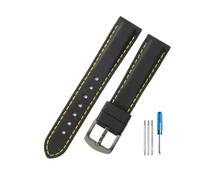 HASGTFM Leisure Gentleman's Quick Release Silicone Watchbands Fit For Casio Fit For Tissot Fit For Citizen Fit For Seiko Fit For Rolex Moisturewicking Strap 18 20 22 24mm(BlackYellow-Black-K2,22mm)