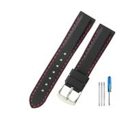 HASGTFM Leisure Gentleman's Quick Release Silicone Watchbands Fit For Casio Fit For Tissot Fit For Citizen Fit For Seiko Fit For Rolex Moisturewicking Strap 18 20 22 24mm(Black red-Steel-K2,22mm)