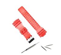HASGTFM Men's resin strap watch accessories pin buckle Fit For Casio Fit For GSHOCK GA100 GA110 GA120 GD120 sports waterproof strap women watch band(Transparent red)