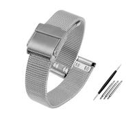 HASGTFM Mesh Watch Band Watch Fit For Milanese Wristband 12mm13mm 14mm15mm16mm17mm18mm 20mm 22mm Men Women Steel Watch Strap Tools(Silvery,17mm)