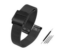 HASGTFM Mesh Watch Band Watch Fit For Milanese Wristband 12mm13mm 14mm15mm16mm17mm18mm 20mm 22mm Men Women Steel Watch Strap Tools(Nero,12mm)