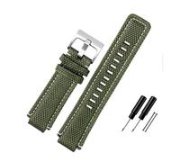 HASGTFM Nylon Canvas Watch Strap 24 * 16mm Hi-Q Convex Joint Black Green Blue Men Watchband With Tool Fit For Timex T2N720 721 TW2T76500 76300(Army green-S pin)