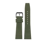 HASGTFM Nylon Canvas Watchband Fit For IWC Fit For PILOT Fit For Portugal Fabric Watch Strap 20mm 21mm 22mm Bracelet Black Armygreen Blue Wrist Belt(Green black pin,22mm)