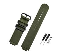 HASGTFM Nylon Canvas Watchstrap 24 * 16mm Convex Interface Black Army Green Blue Men Watchband Fit For Timex ADVENTURE T2N721 T2N720 TW2T76500(Army green-B pin)