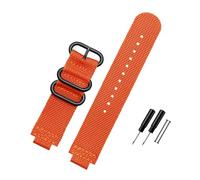 HASGTFM Nylon Canvas Watchstrap 24 * 16mm Convex Interface Black Army Green Blue Men Watchband Fit For Timex ADVENTURE T2N721 T2N720 TW2T76500(Orange-B pin)