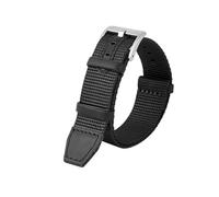 HASGTFM Nylon Watchband Fit For HAMILTON Khaki Field H69439931 H69439411 Fit For Seiko Fit For T-imex Wristband Brand Leisure Watch Straps 20mm 22mm(Black silver clasp,22mm)