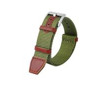 HASGTFM Nylon Watchband Fit For HAMILTON Khaki Field H69439931 H69439411 Fit For Seiko Fit For T-imex Wristband Brand Leisure Watch Straps 20mm 22mm(Army green silver,20mm)