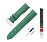 HASGTFM Pattern Design Leather Watch Band 12mm 14mm 16mm 18mm 20mm 22mm Strap Watches Accessories Replace Man Woman Watchband(Grn,20mm)