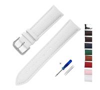 HASGTFM Pattern Design Leather Watch Band 12mm 14mm 16mm 18mm 20mm 22mm Strap Watches Accessories Replace Man Woman Watchband(Bianco,18mm)