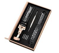 HASGTFM Pattern Leather Watch Strap with Automatic Stainless Steel Butterfly Clasp Watchband 18mm 20mm 22mm 24mm(R4 with box,20mm)