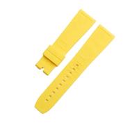 HASGTFM PCAVO Soft Nature Silicone Watchband 24mm Fit For Breitling Watch Band Pin Buckle(Yellow,22MM_SILVER BUCKLE)