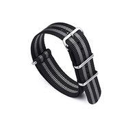 HASGTFM Premium Herringbone 20mm 22mm Seatbelt Watch Band Nylon Nato Strap Fit For 007 Fit For James Bond Military Striped Replacement Watch(Bond,22mm)