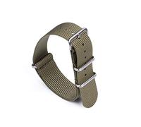 HASGTFM Premium Herringbone 20mm 22mm Seatbelt Watch Band Nylon Nato Strap Fit For 007 Fit For James Bond Military Striped Replacement Watch(Light green,20mm)