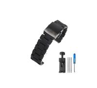 HASGTFM Red Black Exquisite Silicone Coated Steel Watchbands Fit For Diesel Dz7396 Dz7370 Dz7430 Dz4289 With Fold Buckle Strap 24 26 28mm(Nero,28mm)