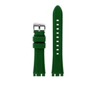 HASGTFM Resin Silicone Rubber Watchstrap 19mm 21mm Black Dark Blue Green Orange Men Watchband Fit For SWATCH IRONY Fit For CHRONO Browned(Green-S pin,19mm)